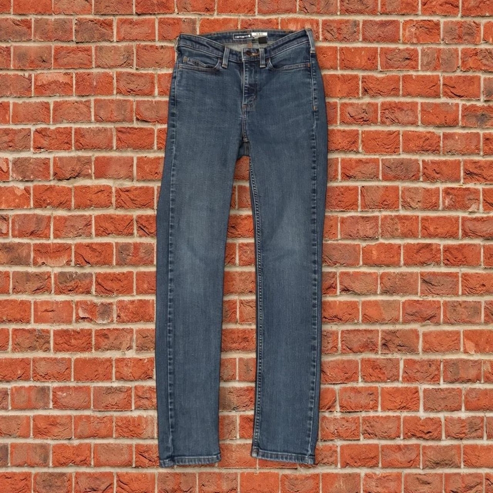 Carhartt Blue Denim Jeans with Orange Stitching